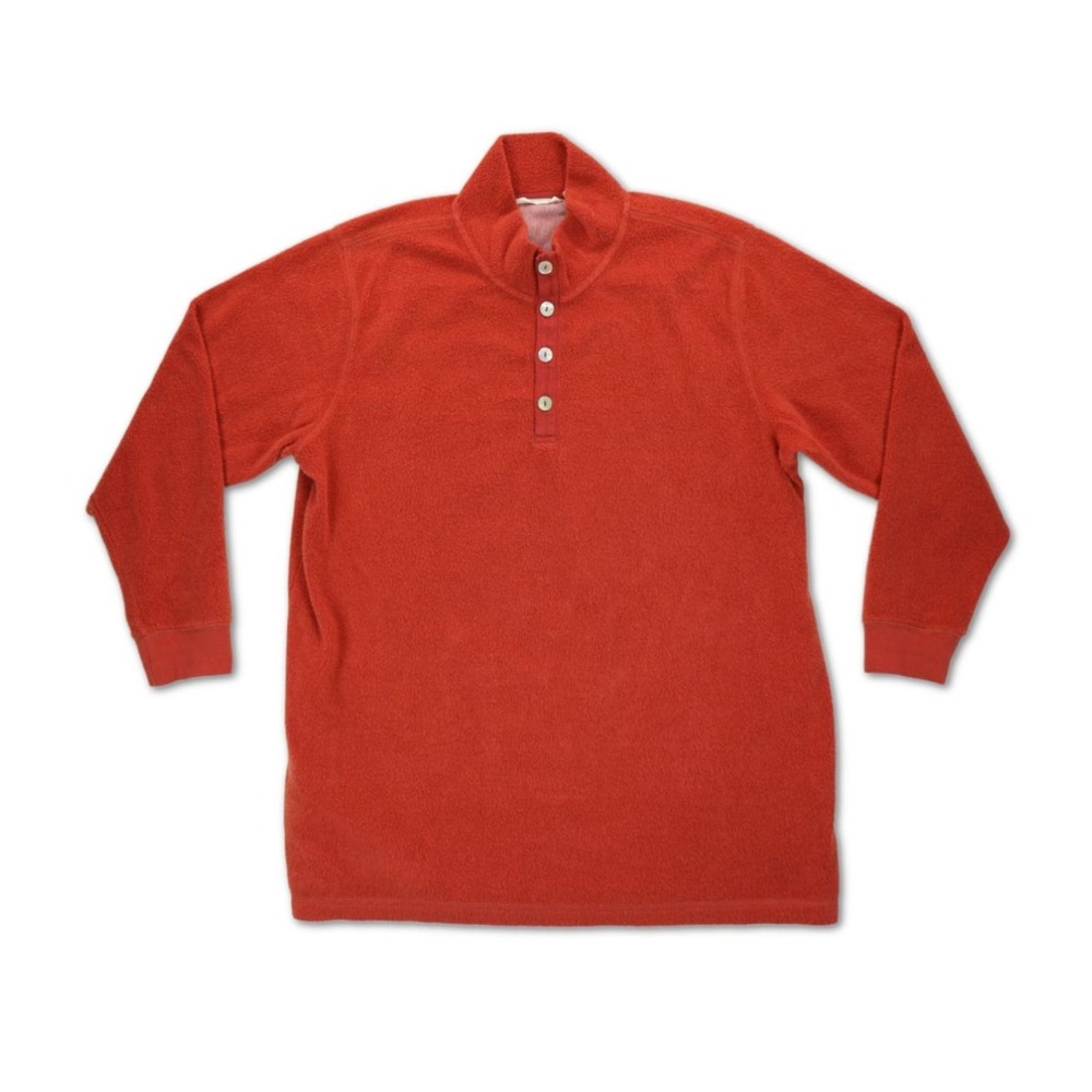 Soft Surroundings‎ Women's Cozy Sweater XL Dark Orange Henley Button Mock Neck